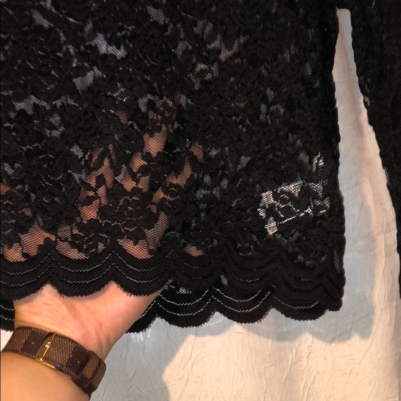 Black Mesh Long sleeve crop top - Picture 2 of 3